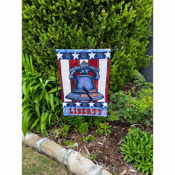 Patriotic Liberty Bell Garden Flag