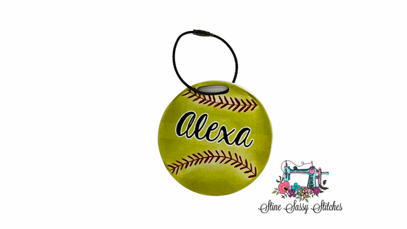 Softball bag tag personalized