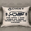Sorry For What I Said While We Were Trying To Park The Camper Burlap Pillow