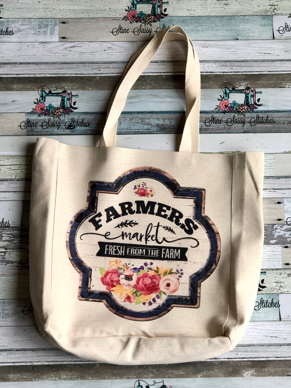 Farmers Market Linen Tote