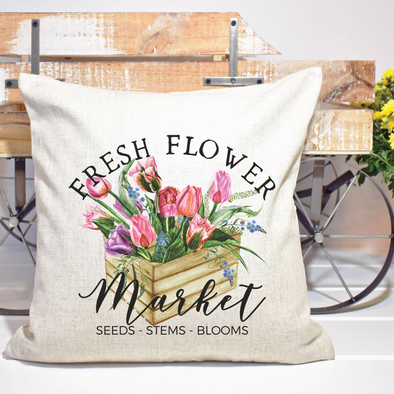 Spring Floral Tulip Pillow Cover