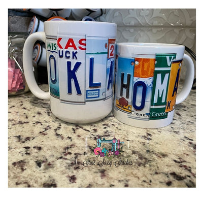 Oklahoma Vintage Car Tag Mug