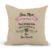 Mom's favorite Burlap Pillow 