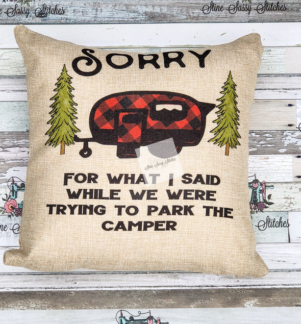 Sorry For What I said Buffalo Plaid Camper