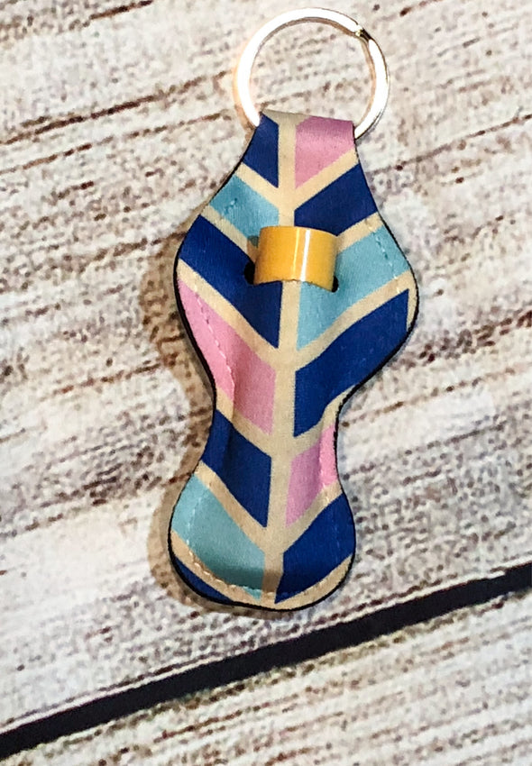 Lip Balm keyring holder / use as a  Flash Drive USB holder Pink, Navy, Gold, Teal