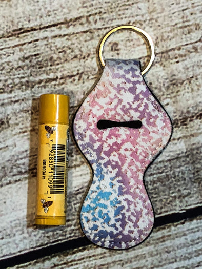 Keyring Lip Balm holder speckled pastels