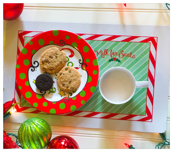 Santa Christmas Placemat - Cookies for Santa gift for kids placemat