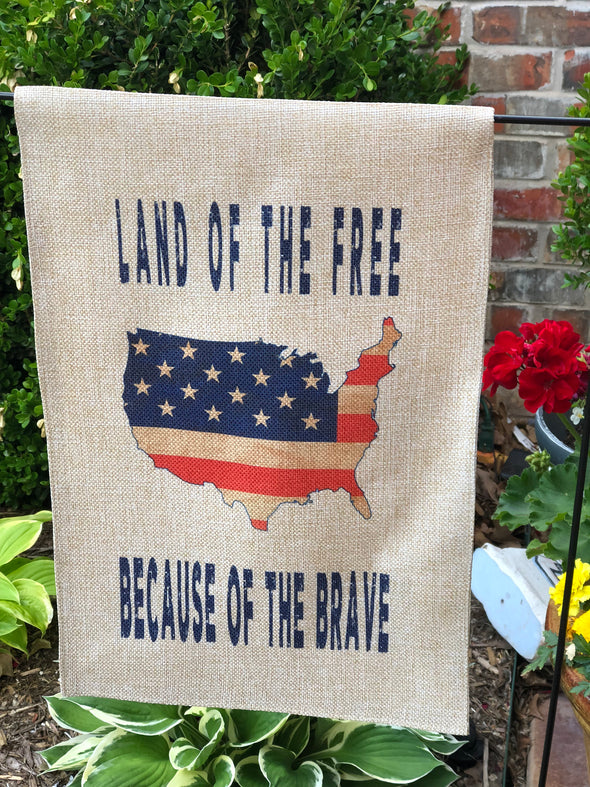 Fourth of July| Garden Flag|USA|Land of the Free|Because of the Brave|Memorial Day|America| Flag| American Flag