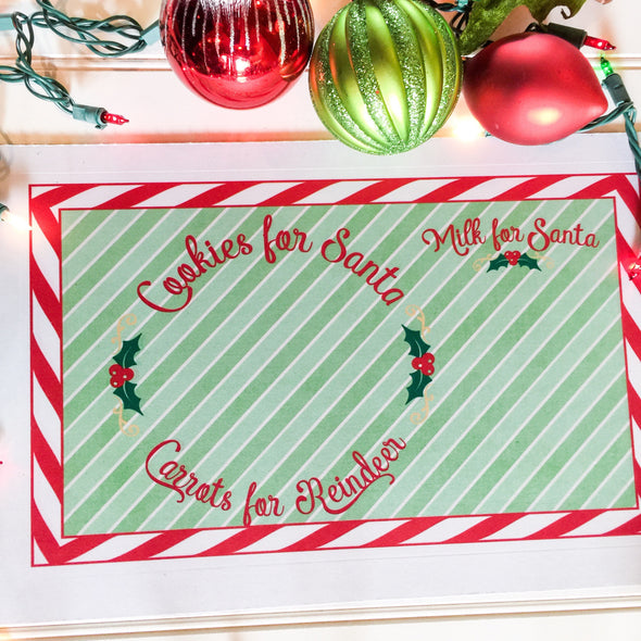 Santa Christmas Placemat - Cookies for Santa gift for kids placemat
