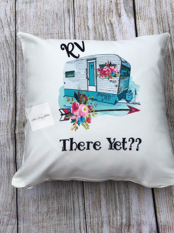 RV There Yet Camper Throw Pillow