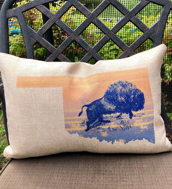 Where the Buffalo Roam Oklahoma Pillow