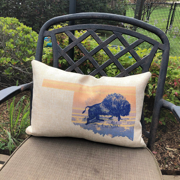 Where the Buffalo Roam Oklahoma Pillow