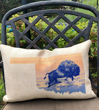 Where the Buffalo Roam Oklahoma Pillow