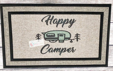 Happy Camper Outdoor Mat Camping Decor