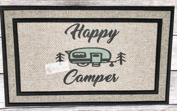 Happy Camper Outdoor Mat Camping Decor – Stine Sassy Stitches Oklahoma